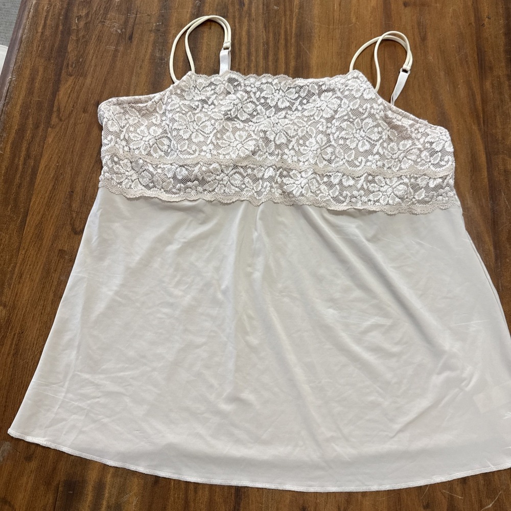 Vintage DONNA LOREN Womens Bra Cami Lace White 2X